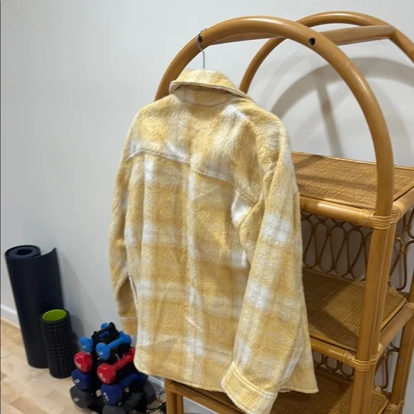 Topshop Yellow and White Plaid Shacket - Picture 8 of 8